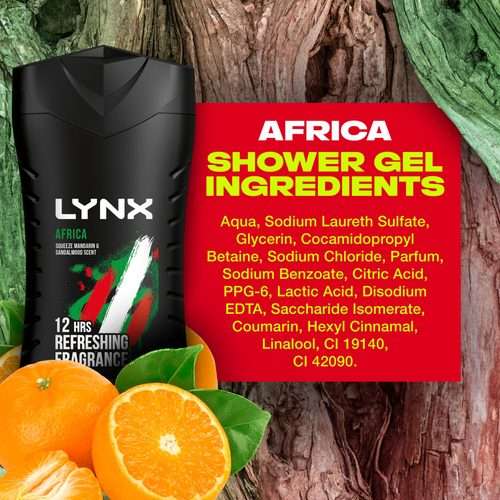 Lynx Africa Vanilla & Geranium Scent Body Wash 225ml