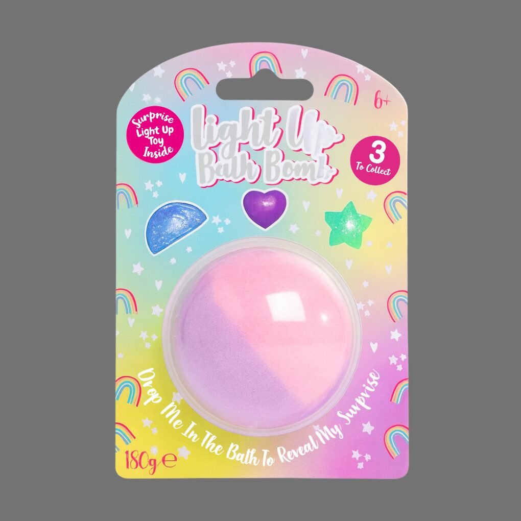Light Up Pink & White Bath Bomb Fizzer 180g Light Up Pink & White Bath Bomb Fizzer 180g