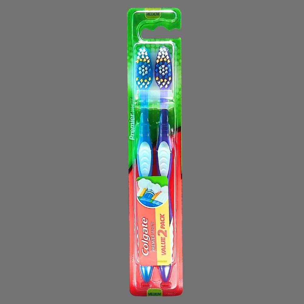 Colgate Premier Clean Medium Toothbrush 2 Pack