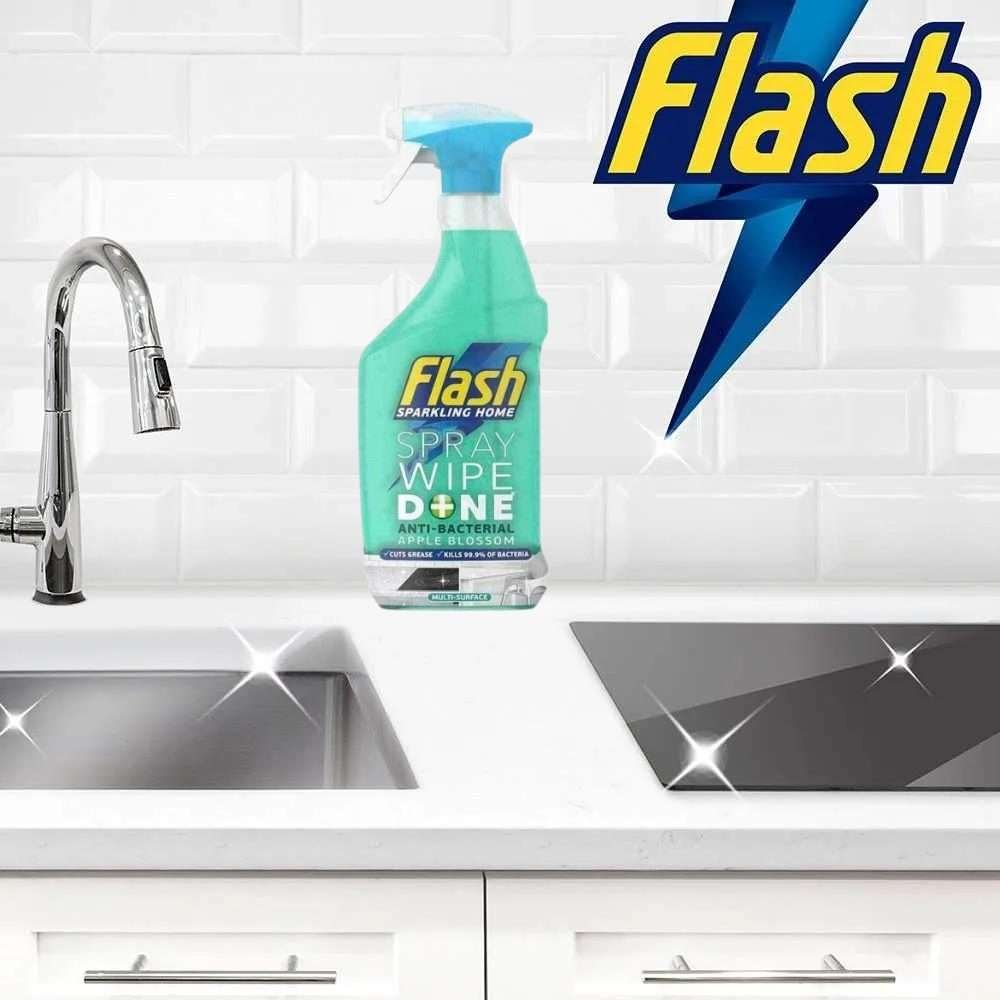 Flash Spray Wipe Done Antibacterial Cleaning Spray Apple Blossom 800ml