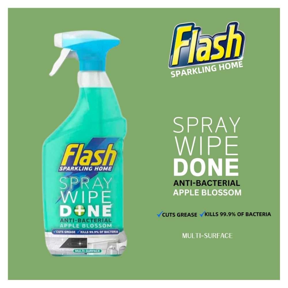 Flash Spray Wipe Done Antibacterial Cleaning Spray Apple Blossom 800ml