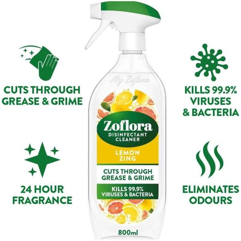 Zoflora Lemon Zing Multi Purpose Disinfectant Spray 800ml Zoflora Lemon Zing Multi Purpose Disinfectant Spray 800ml