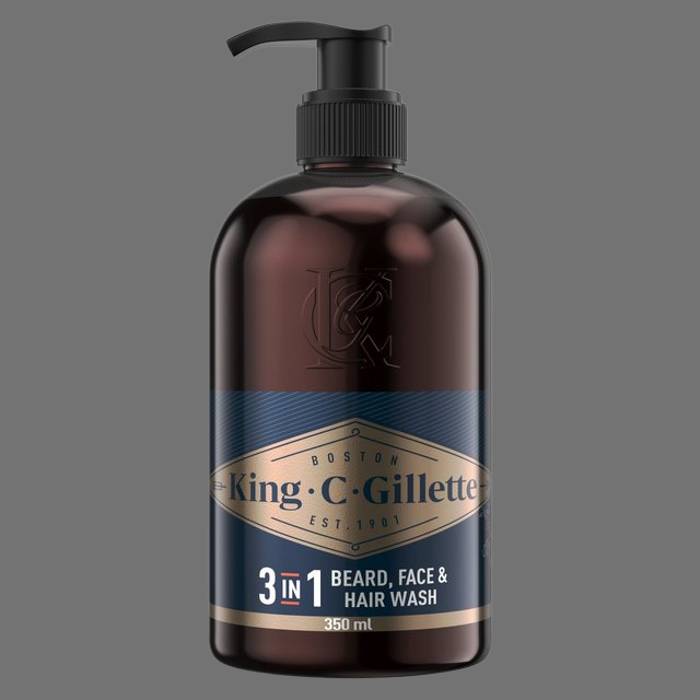 King C Gillette Mens Beard & Face Wash 350ml