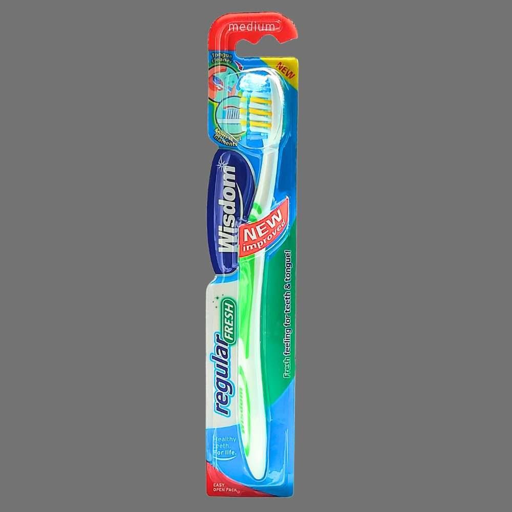 Wisdom Regular Fresh Green Medium Texture Toothbrush