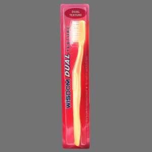 Wisdom Dual Texture Yellow Medium Toothbrush