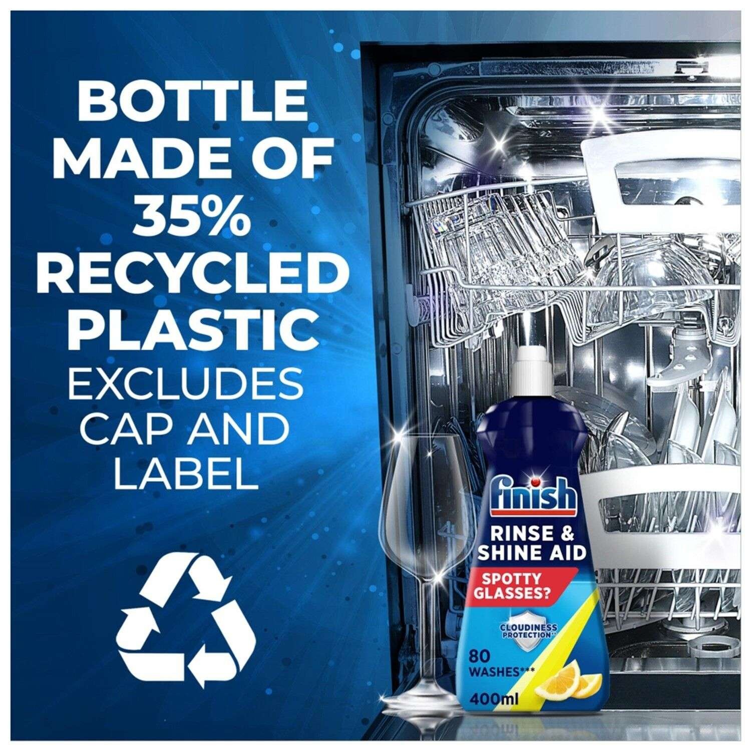 Finish Lemon Rinse and Shine Rinse Aid 400ml Finish Lemon Rinse and Shine Rinse Aid 400ml
