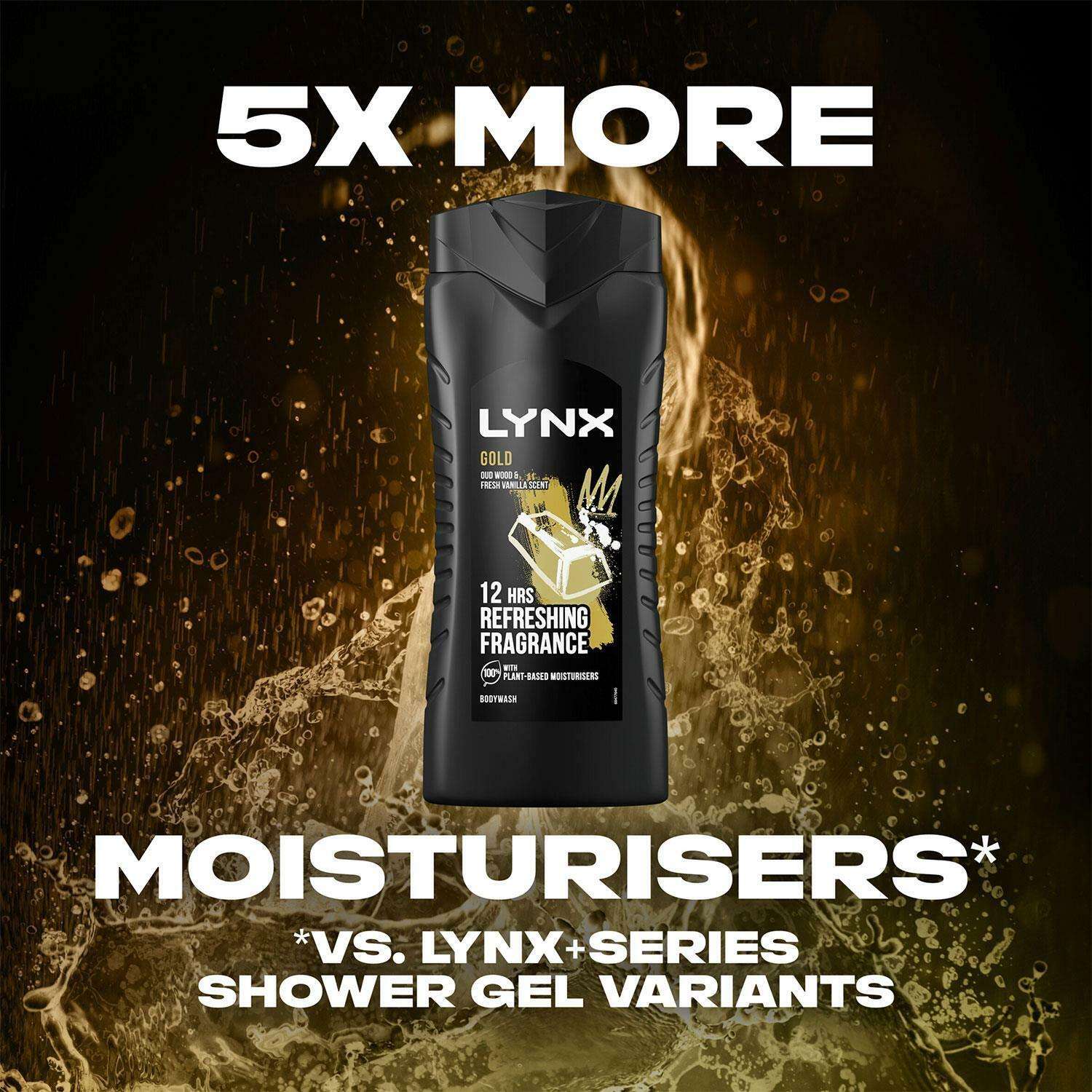 Lynx Gold Oud Wood & Fresh Vanilla Scent Body Wash 225ml