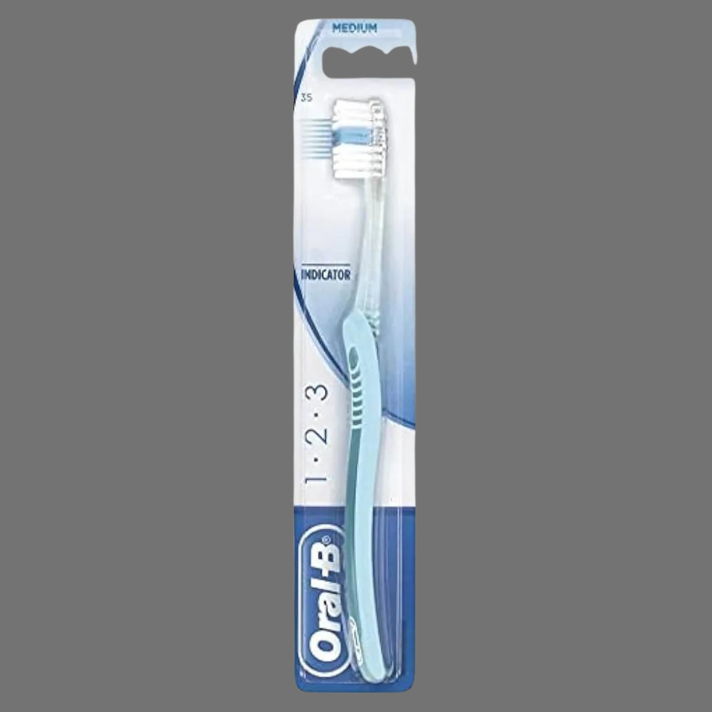 Oral-B 123 Indicator Light Blue Medium Manual Toothbrush
