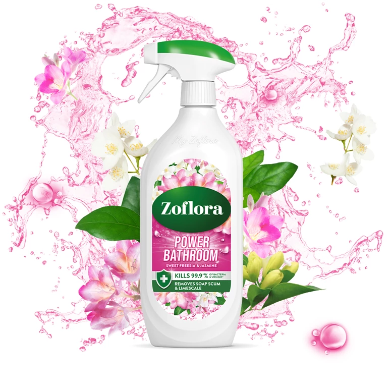 Zoflora Power Bathroom Cleaner Sweet Freesia & Jasmine 800ml