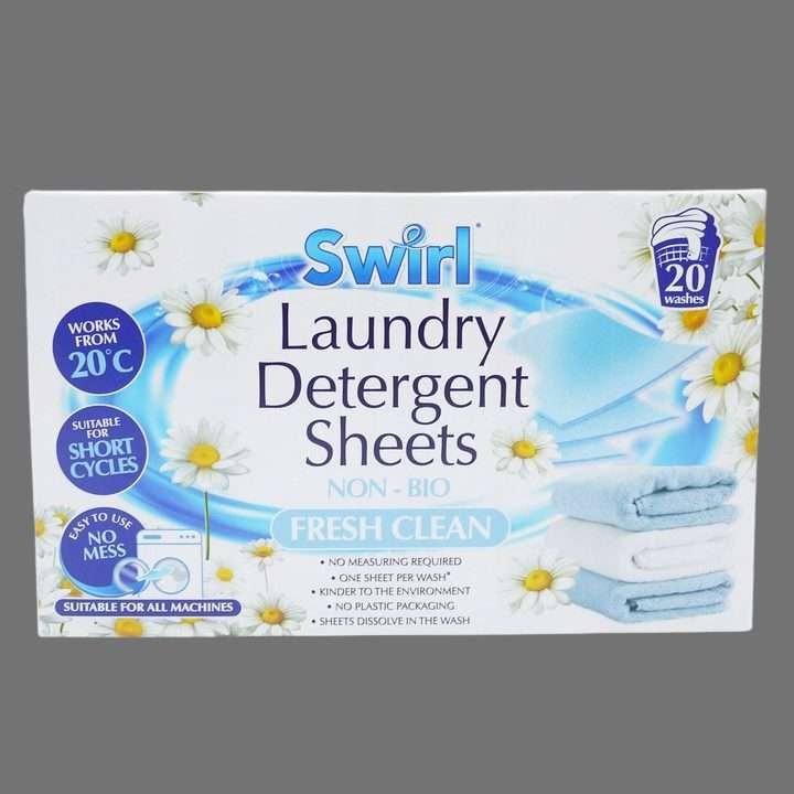 Swirl Laundry Detergent Sheets Non-Bio Fresh Clean 20 Washes