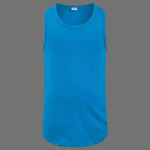 Mantis Blue Jersey Racer Back Girls Vest Top