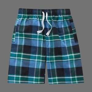 Minikidz Boys Woven Check Pyjama Shorts Blue