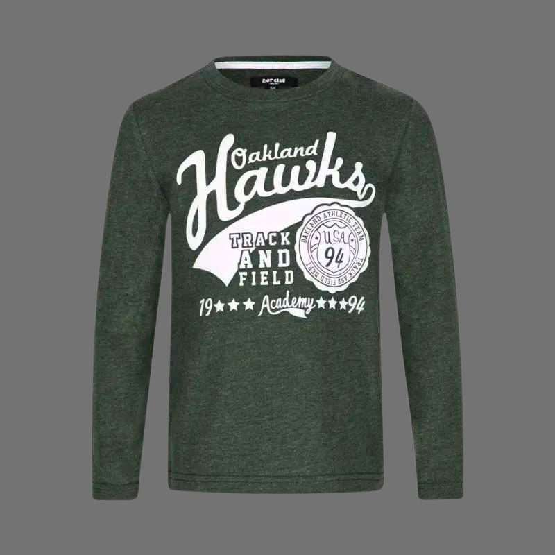 Minoti Oakland Hawks Green Print Long Sleeve Top