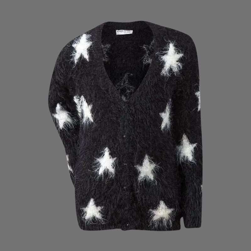 Minoti Girls Star Print Fluffy Cardigan