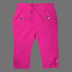 TBOE Girls Pink Turn-up Cuff Cotton Pants