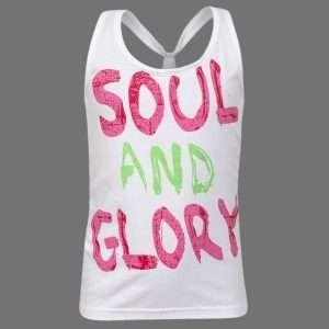 Soul & Glory Girls White Racer Back Vest