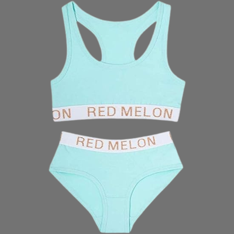 Red Melon Girls Green Crop Top Knicker Set Red Melon Girls Green Crop Top Knicker Set