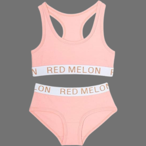 Red Melon Girls Pink Crop Top Knicker Set
