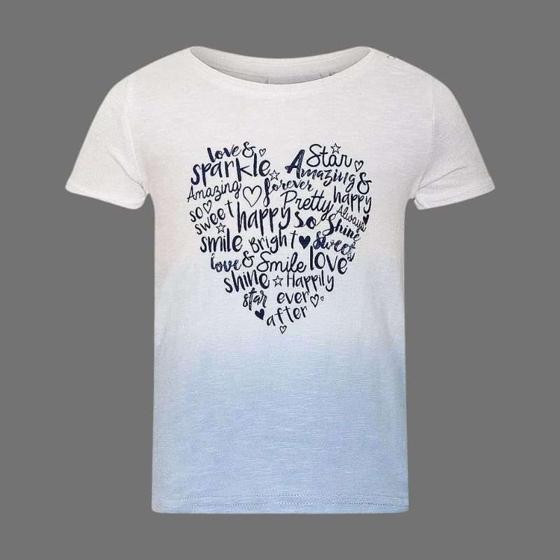 Baby Town Baby Girls Blue Gradient T-Shirt