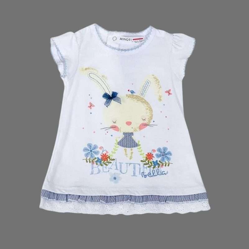 Minoti Baby Girls Bunny Print Top