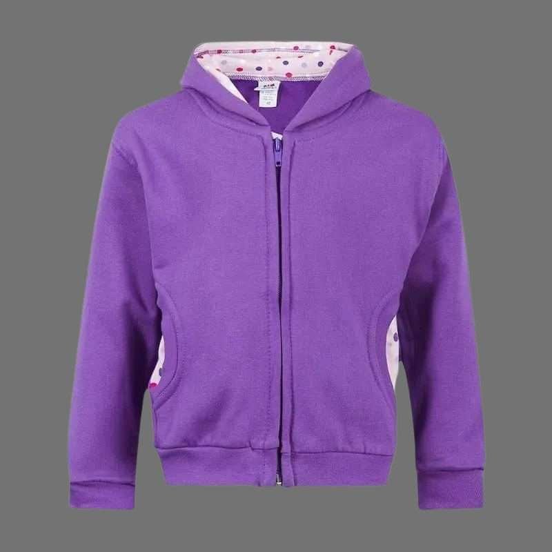 Kid U Not Girls Zip Through Purple Hoodie