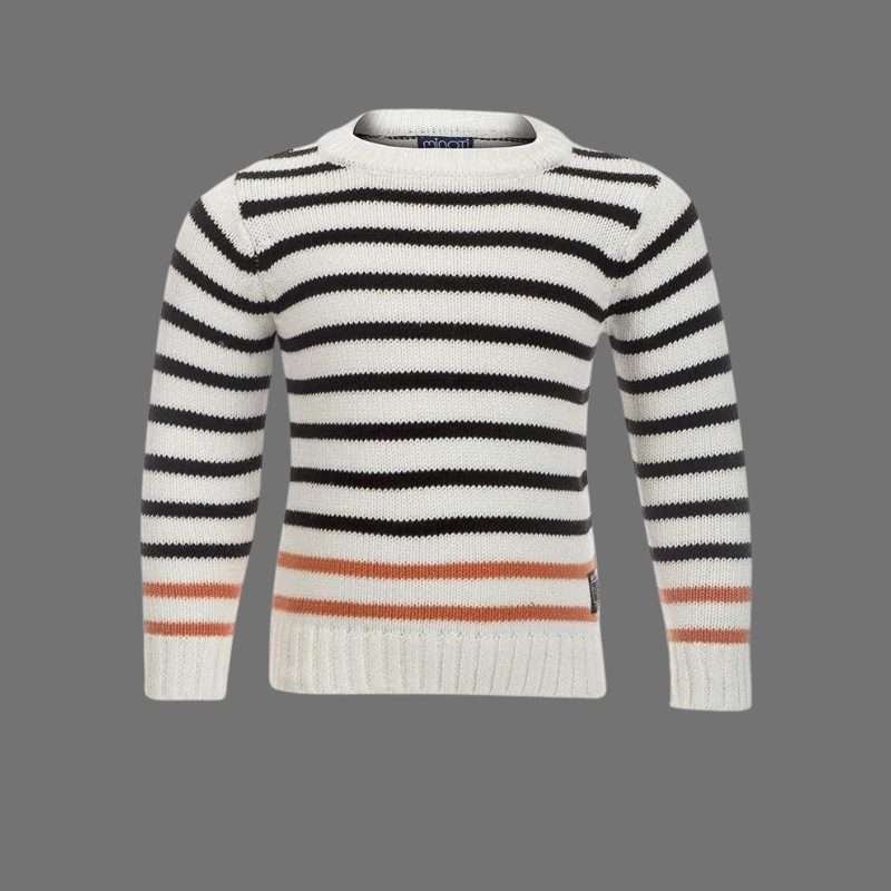 Minoti White & Black Stripe Knitted Jumper Minoti White & Black Stripe Knitted Jumper