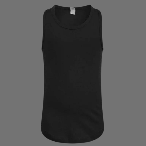 Mantis Black Jersey Racer Back Girls Vest Top