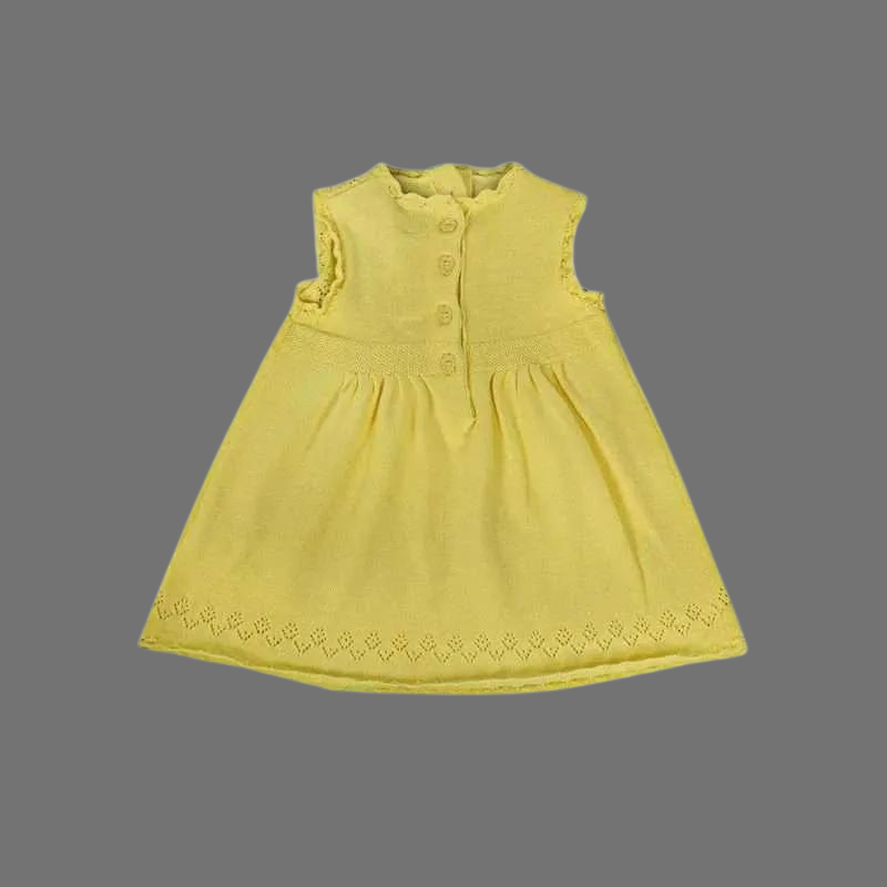 Minoti Girls Knitted Line Yellow Dress