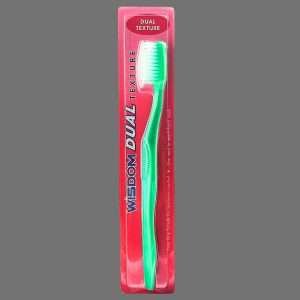 Wisdom Dual Texture Green Medium Toothbrush