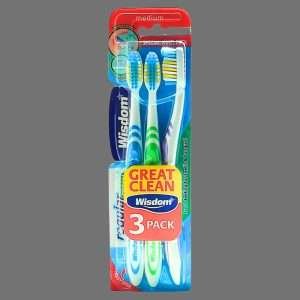 Wisdom Regular Fresh Medium Toothbrush 3pk