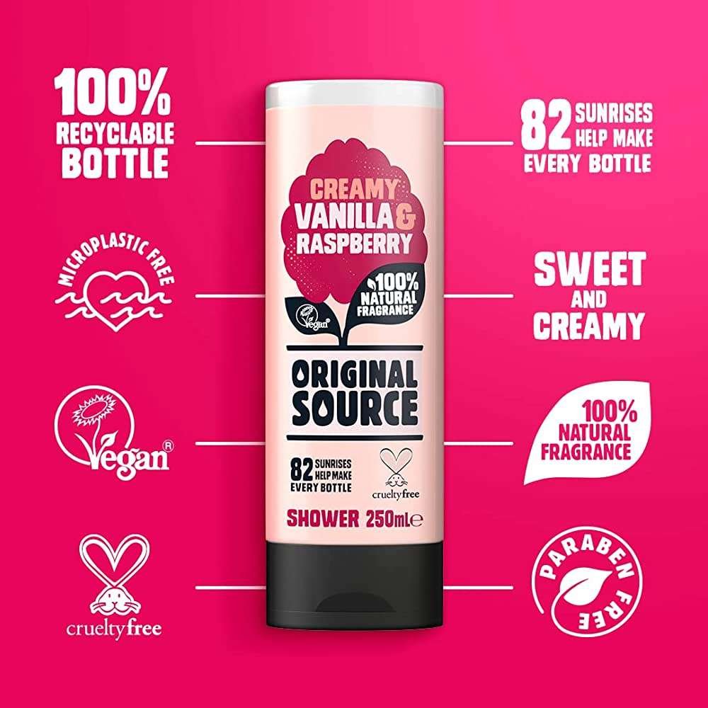Original Source Vanilla & Raspberry Shower Gel 250ml Original Source Vanilla & Raspberry Shower Gel 250ml