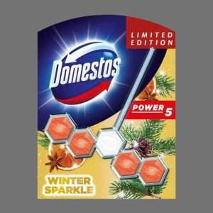 Domestos Power 5 Winter Sparkle Toilet Rim Block 55g