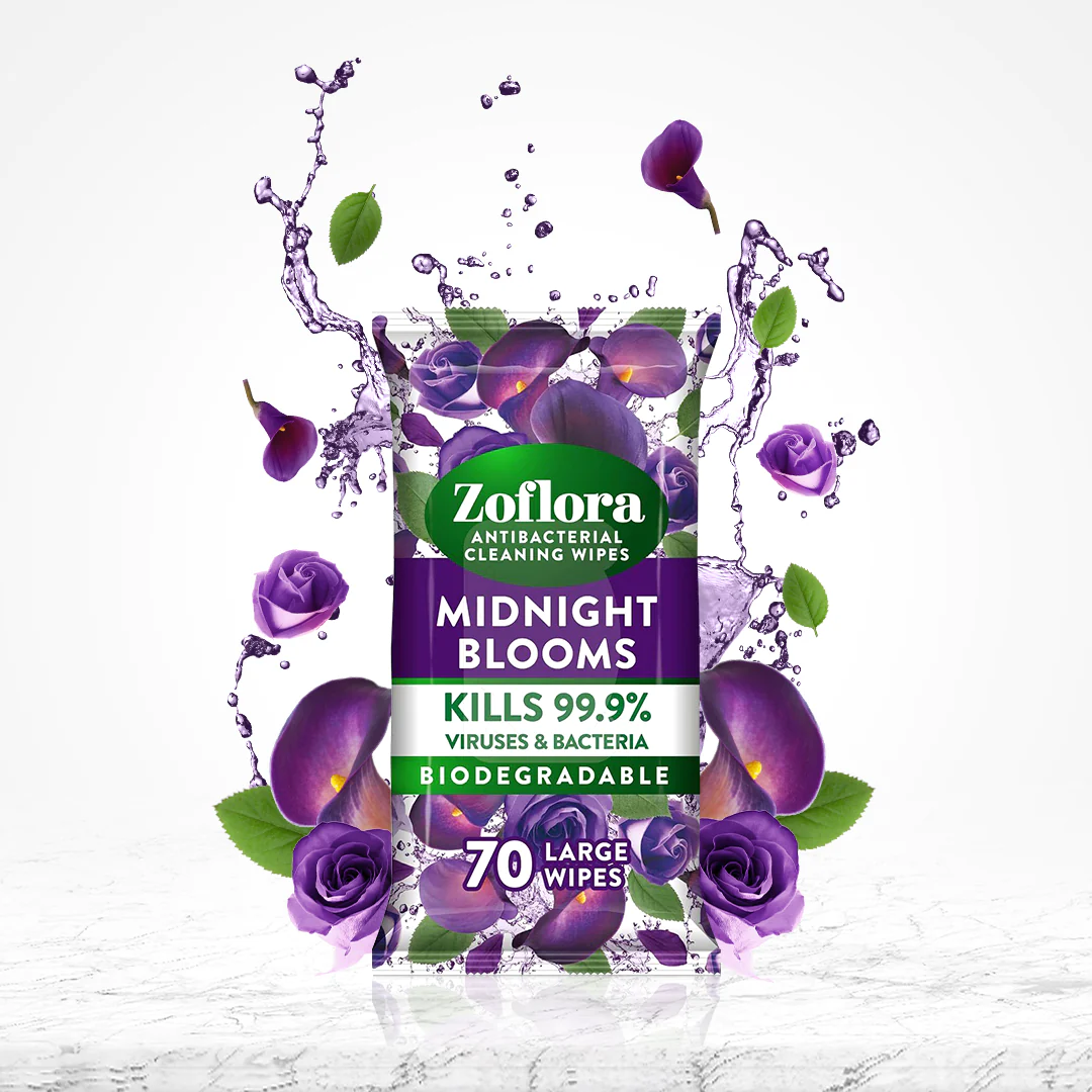 Zoflora Antibacterial Surface Wipes Midnight Bloom Zoflora Antibacterial Surface Wipes Midnight Bloom