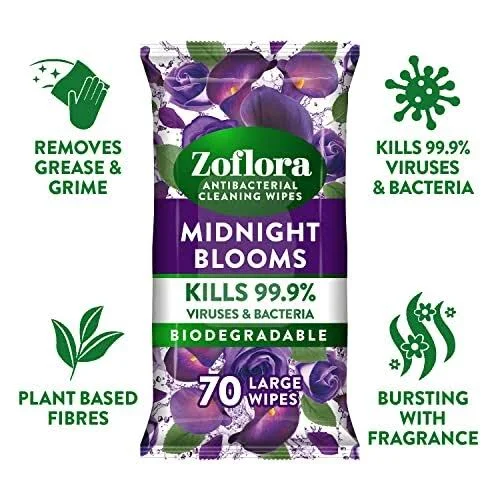 Zoflora Antibacterial Surface Wipes Midnight Bloom Zoflora Antibacterial Surface Wipes Midnight Bloom