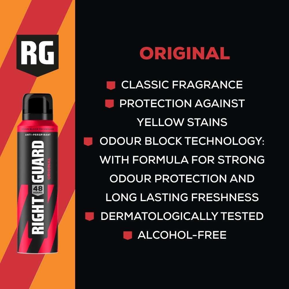 Right Guard Original 48H Anti-Perspirant Deodorant 150ml Right Guard Original 48H Anti-Perspirant Deodorant 150ml