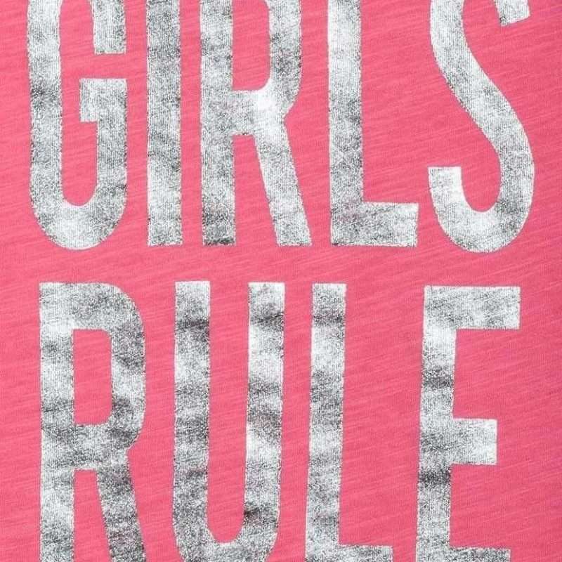 Minoti Girls Rule Slogan Pink T-Shirt