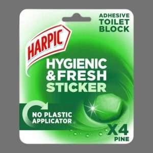Harpic Pine Hygienic & Fresh Toilet Block Sticker 4 Pack