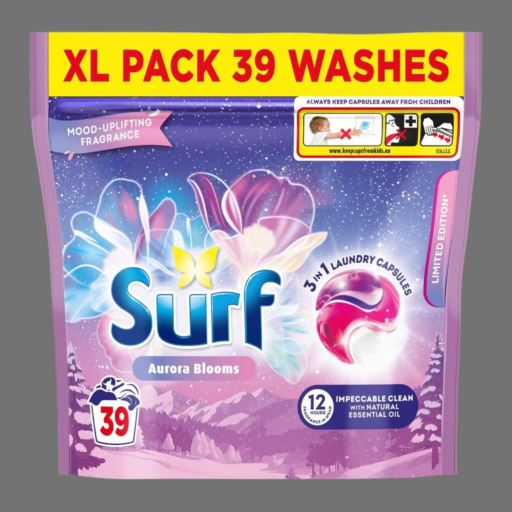Surf 3 in 1 Laundry Pods Aurora Blooms 39 Washes