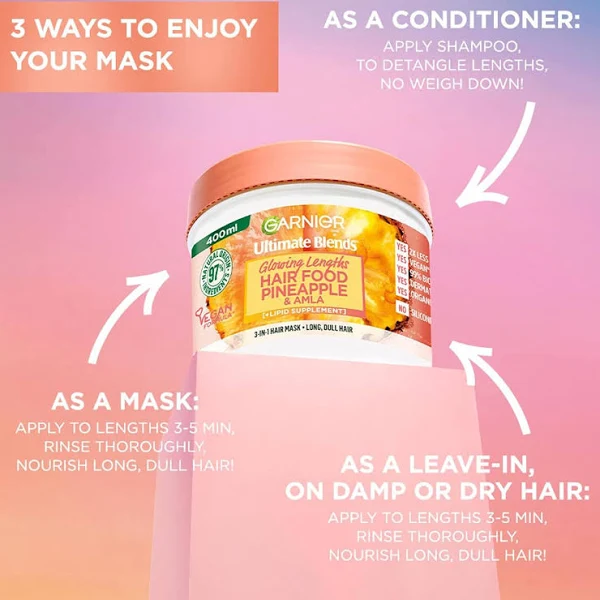 Garnier Ultimate Blends Hair Food Pineapple & Amla 3in1 Mask 400ml