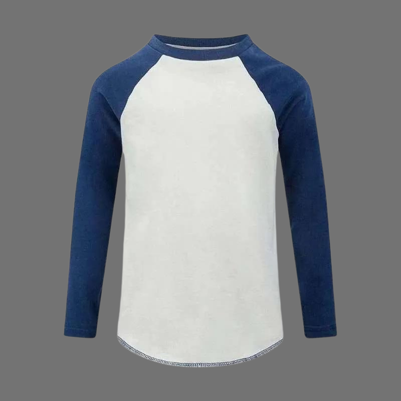 Mantis Boys Blue & White Long Sleeve Baseball Top