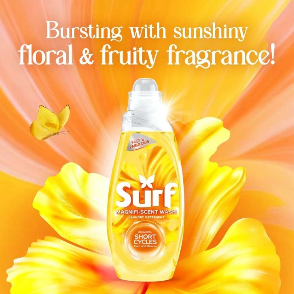 Surf Sunshine Blossom Magnifi-Scent Laundry Detergent 31 Washes 837ml Surf Sunshine Blossom Magnifi-Scent Laundry Detergent 31 Washes 837ml