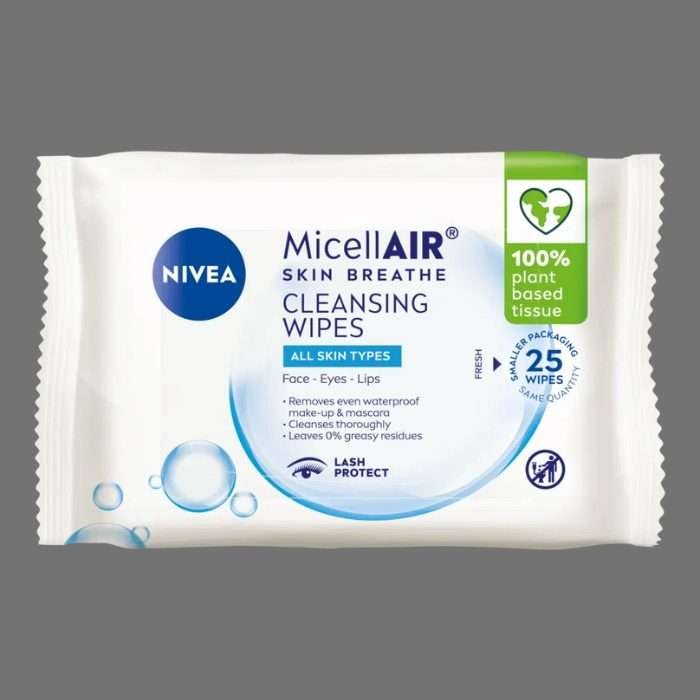 Nivea Micellair Biodegradable Cleansing Wipes 25 Pack Nivea Micellair Biodegradable Cleansing Wipes 25 Pack