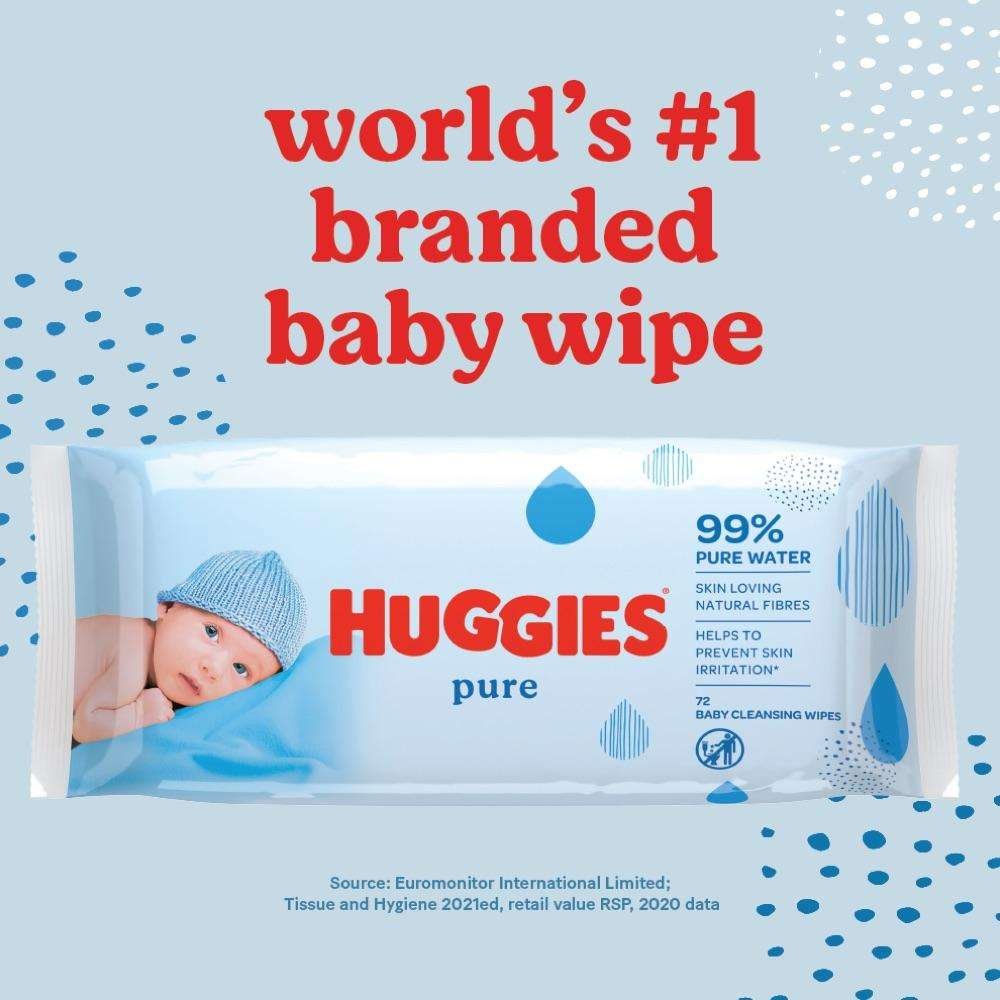 Huggies Pure 99% Water Baby Wipes 56pk Huggies Pure 99% Water Baby Wipes 56pk
