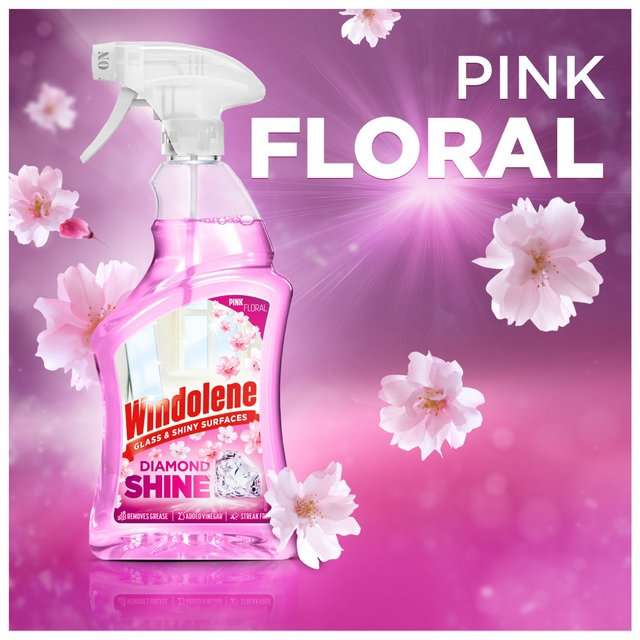 Windolene Diamond Shine For Glass and Shiny Surfaces Pink Floral 750ml