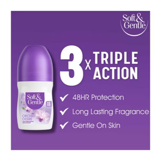Soft & Gentle Orchid Desire Lavender & Orchid Anti-Perspirant Roll-On Deodorant 50ml
