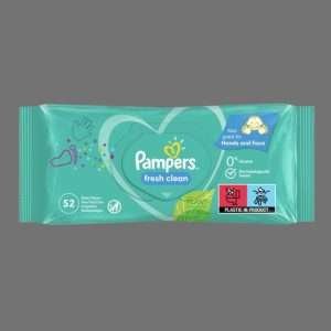 Pampers Fresh Clean Plant Based Baby Wipes 52pk