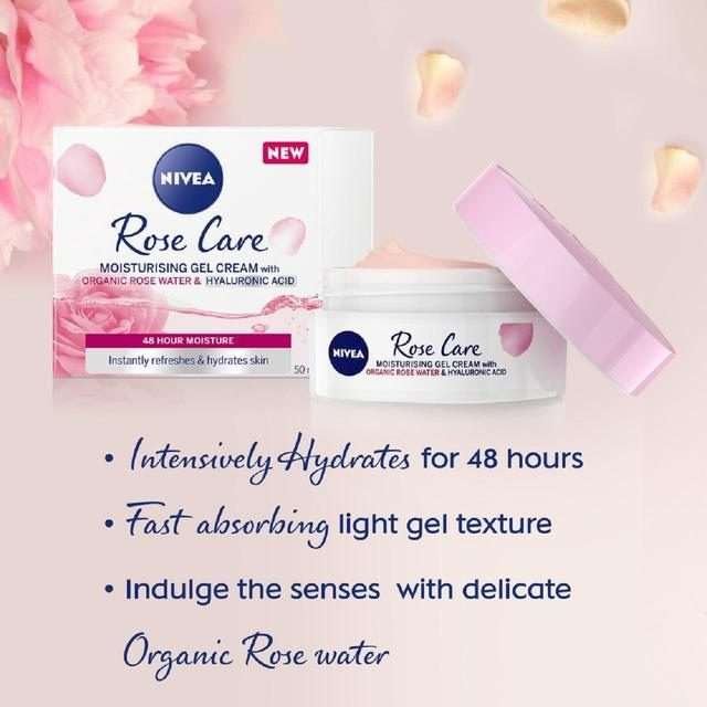 Nivea Rose Care Moisturising Gel Cream 50ml Nivea Rose Care Moisturising Gel Cream 50ml