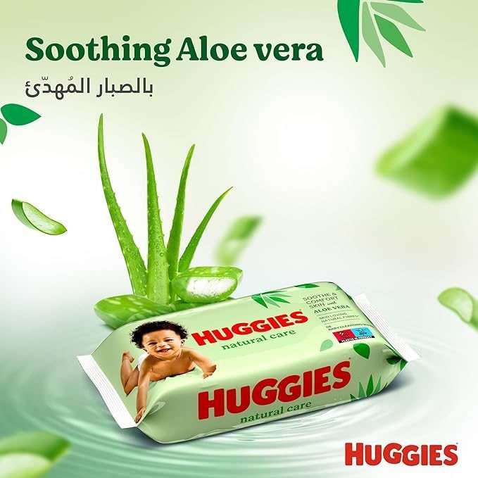Huggies Natural Care Aloe Vera Baby Wipes 56pk Huggies Natural Care Aloe Vera Baby Wipes 56pk