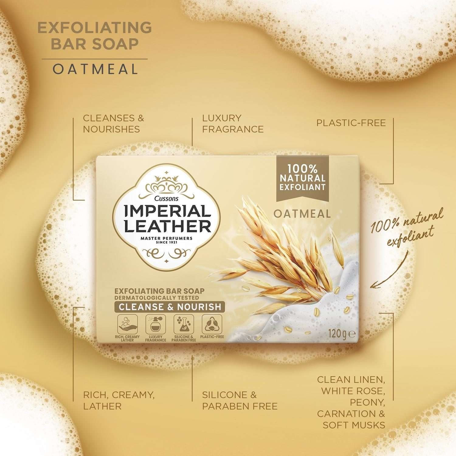 Imperial Leather Oatmeal Exfoliating Soap Bar 120g Imperial Leather Oatmeal Exfoliating Soap Bar 120g
