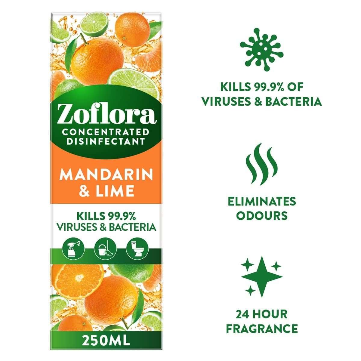 Zoflora Mandarin & Lime Concentrated Disinfectant 250ml Zoflora Mandarin & Lime Concentrated Disinfectant 250ml
